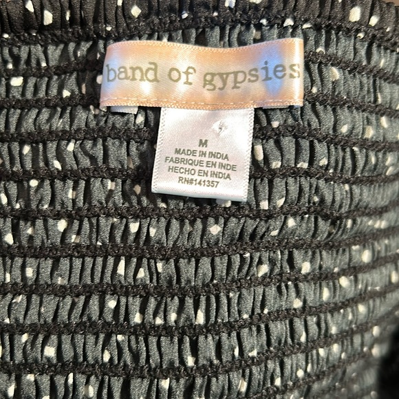 3/$25 Band of Gypsies Bustier Blk/Wht Fleck Wide Legs Spag Strap Jumpsuit. Sz M - Picture 7 of 12